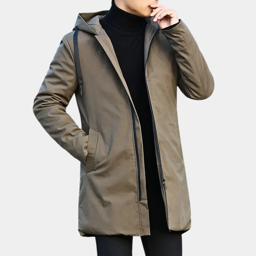 Hommes - Veste de pluie - Imperméable - Doublure douillette - Style hivernal élégant - Parfait pour le temps froid