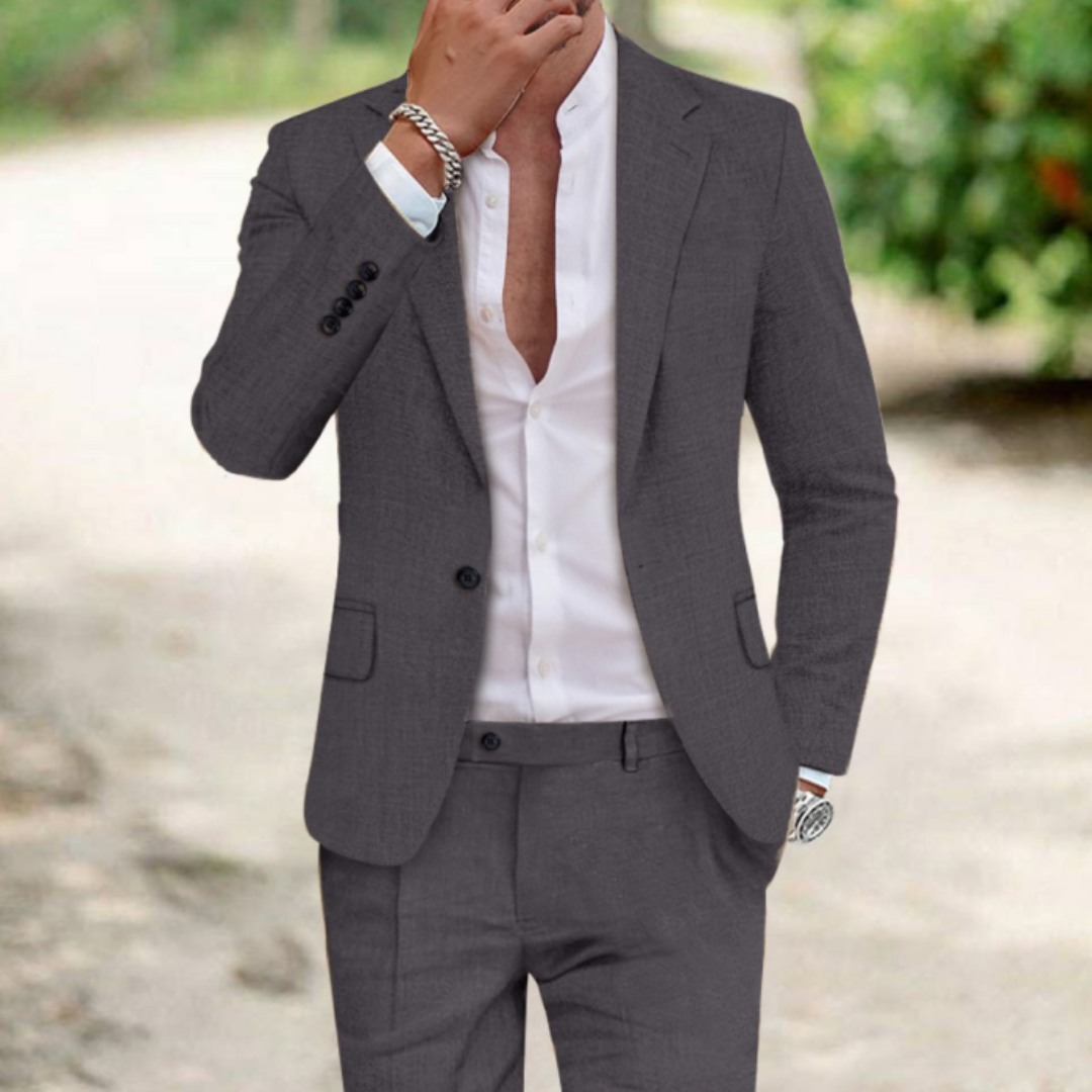 Hommes - Costume ajusté - Tissu durable - Ensemble deux pièces élégant pour invités de mariage - Tenue élégante