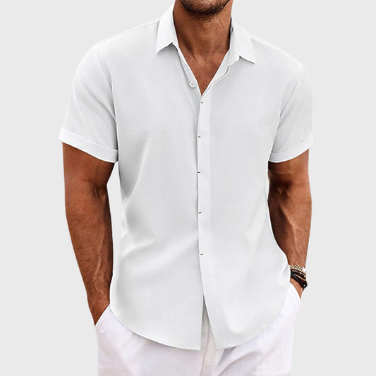 Hommes - Chemise légère à manches courtes - Respirante et élégante - Idéale pour l'été et les sorties décontractées