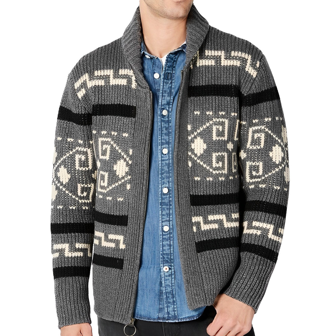 Hommes - Cardigan zippé - Tricot doux - col châle élégant - Confort et style pour toutes les occasions
