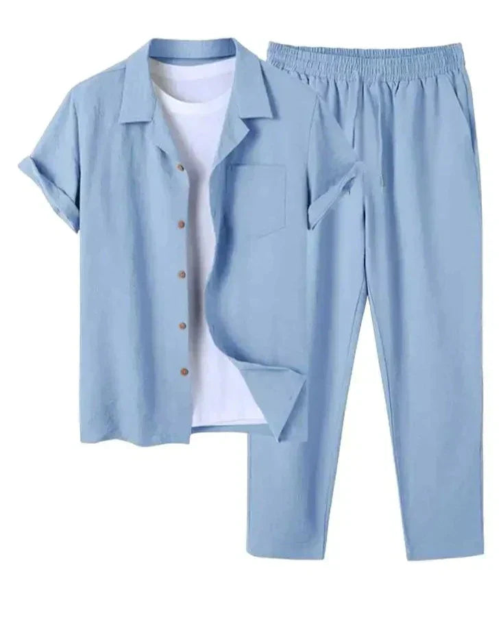 Hommes - Set d'été tendance - Tissu léger et respirant - Mode estivale élégante