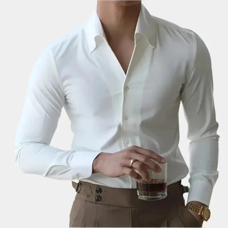 Hommes - Chemise classique italienne - Tissu luxueux - Élégance intemporelle pour un style raffiné