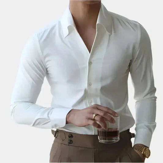 Hommes - Chemise classique italienne - Tissu luxueux - Élégance intemporelle pour un style raffiné