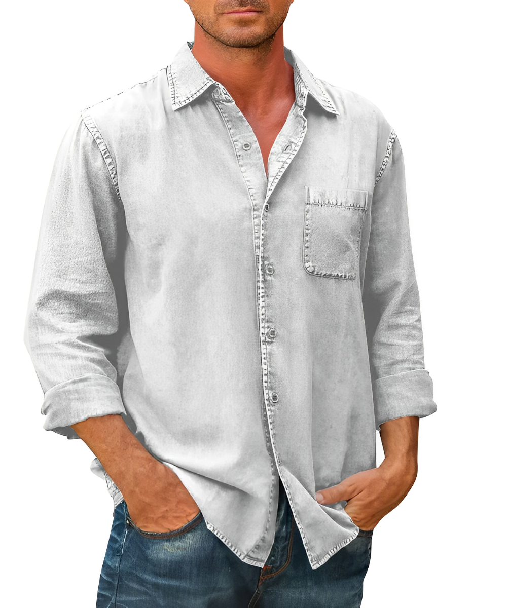 Hommes - Chemise en Jean Classique - Tissu de Coton Durable - Mode Écologique et Intemporelle