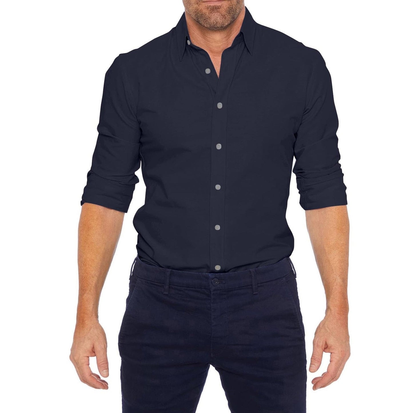 Hommes - Chemise zippée - Coton mélangé - Élégante tenue décontractée - Style confortable et moderne