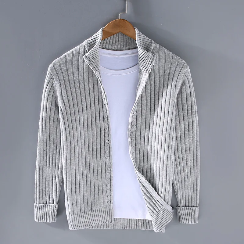Hommes - Cardigan en tricot côtelé - Maille côtelée - Ouvert sur le devant - Élégance et confort au quotidien