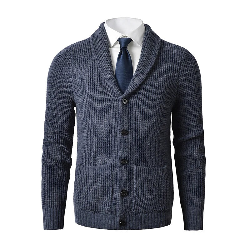 Hommes - Cardigan - Tricot confortable - Col châle avec poches avant - Mode décontractée
