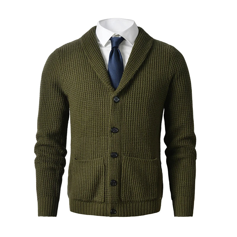 Hommes - Cardigan - Tricot confortable - Col châle avec poches avant - Mode décontractée