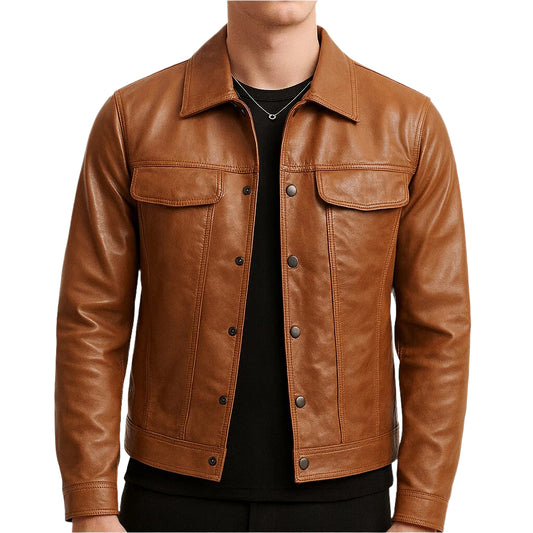 Hommes - Veste de motard décontractée - Cuir - Élégante et durable - Veste pour style intemporel
