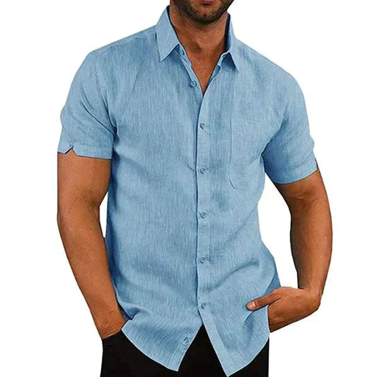 Hommes - Chemise en lin - Élégante et légère - Style décontracté - Idéale pour l'été