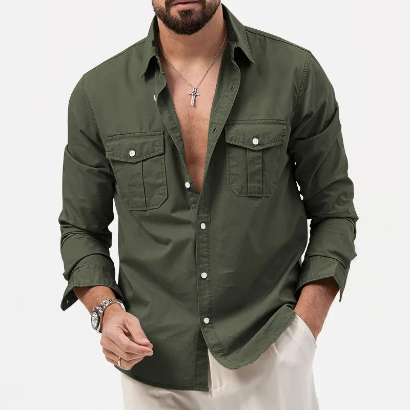 Hommes - Chemise décontractée - Tissu en coton doux - Style quotidien confortable et élégant