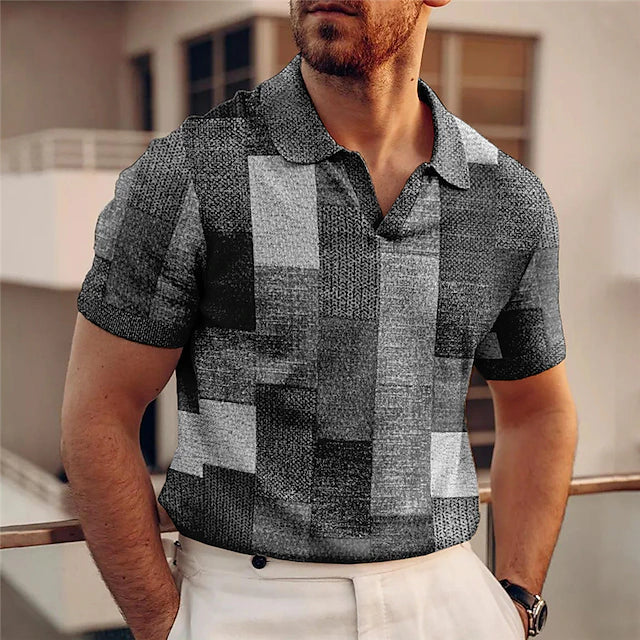 Hommes - Polo à carreaux décontracté - Mélange de coton - Élégant et confortable pour un style quotidien