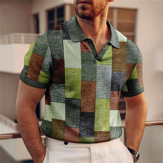 Hommes - Polo à carreaux décontracté - Mélange de coton - Élégant et confortable pour un style quotidien