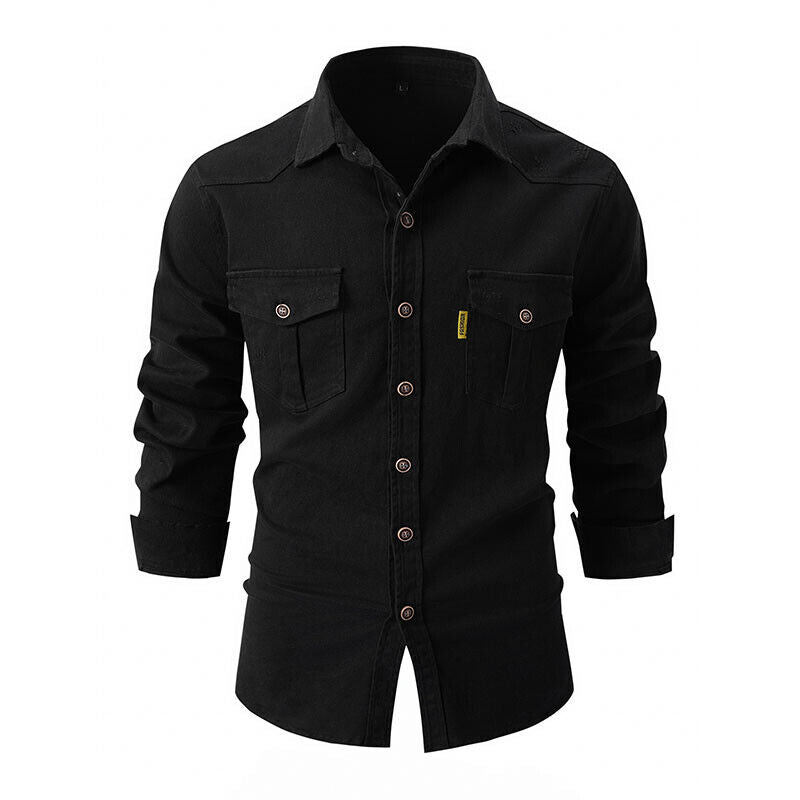 Hommes - Chemise Décontractée - Mélange de Coton - Idéale pour un Style Quotidien